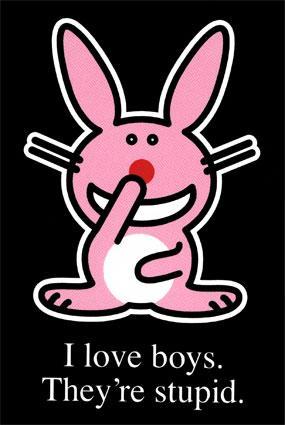 I Love Boys They Are Stupid - Happy Bunny