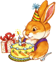 Happy Birthday Rabbit With A Cake