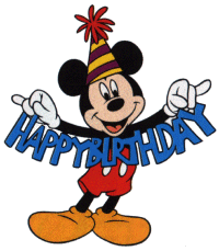 Happy Birthday Mickey Mouse Blue Letters