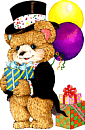 Happy Birthday Teddy Bear With Baloons