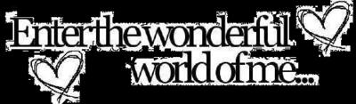 Enter The Wonderful World Of Me