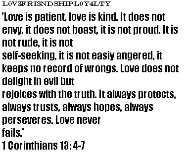 Love is patient, love is kind