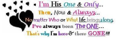 I am his one and only