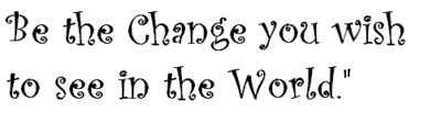 Be the change you wish to see in the world