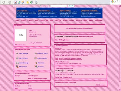 Pink stripes Myspace Layout