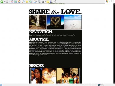Share the love Myspace Layout