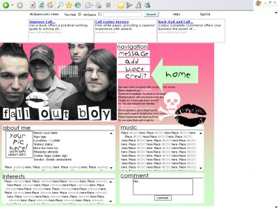 FallOut Boy/ Div Myspace Layout