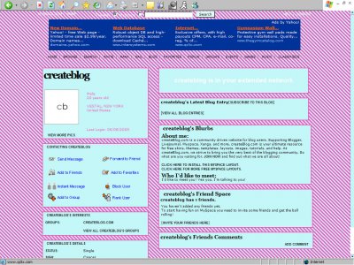 Pink&Aqua Stripes Myspace Layout
