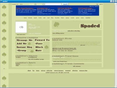 Spaded Myspace Layout