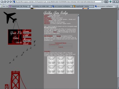 Golden Gate Bridge (Div) Myspace Layout