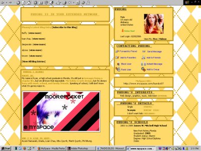 Radiant Argyle Myspace Layout