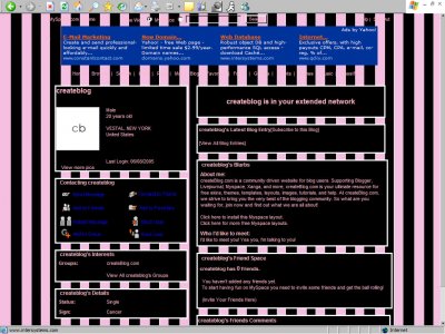 Cute; Black & Pink Strips Myspace Layout