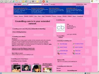 Pink Pimp Boxes Myspace Layout