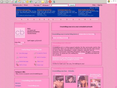 Pretty Pink Myspace Layout
