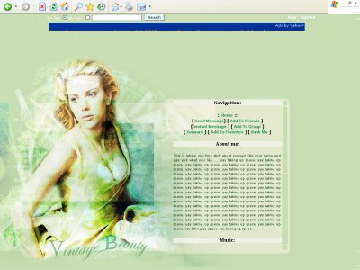 Vintage Beauty (DIV) Myspace Layout