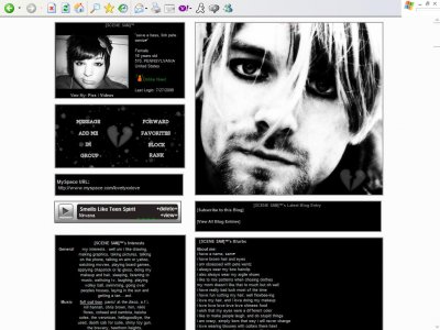 Kurt Cobain Myspace Layout