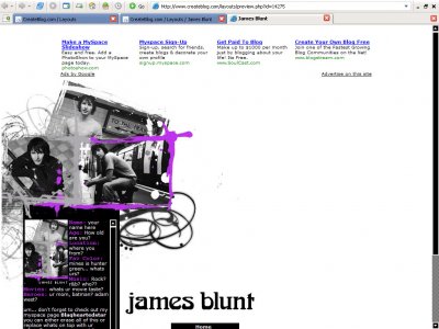 James Blunt Myspace Layout
