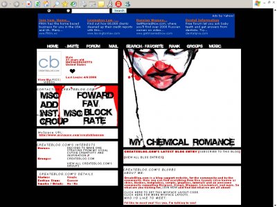 My Chemical Romance Myspace Layout