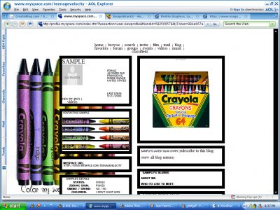 Color my world with crayons. Myspace Layout
