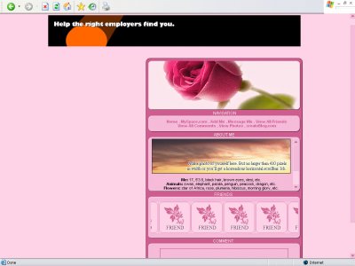 Rose (DIV/FF) Myspace Layout