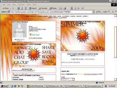 Summer 2006 Myspace Layout
