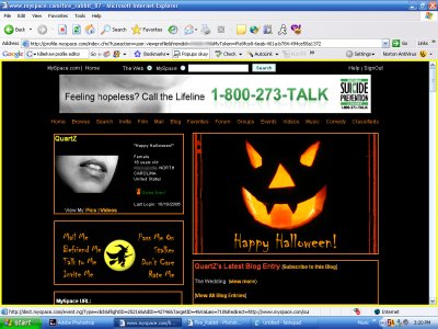 Halloween Pumpkin Myspace Layout
