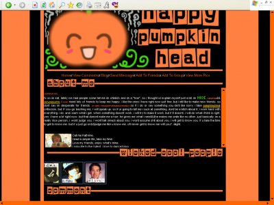 Happy Pumpkin Head Myspace Layout