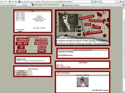 Vendetta Myspace Layout
