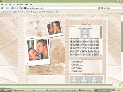 The notebook Myspace Layout