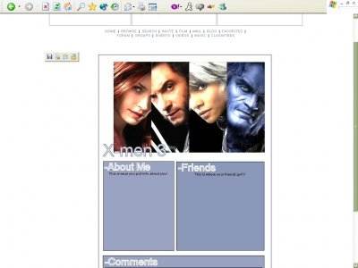 X-Men 3 Myspace Layout